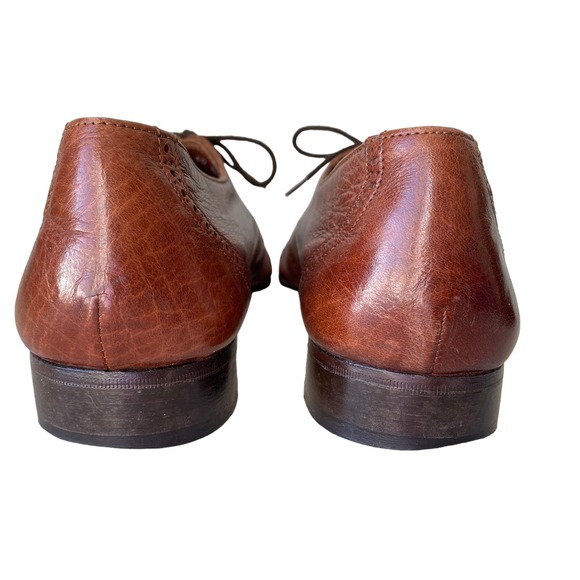Vintage BALLY Italian Brown Leather Wing Tip Brogue Oxford Dress Shoes Mens 10.5 - Picture 7 of 16